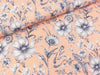 Slub Viskosejersey Merle Blumen tintenblau auf Apricot