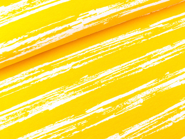 Modalsweat Joana Streifen weiß auf Goldgelb