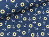 French Terry Kleine Anker und Rettungsringe auf Jeansblau