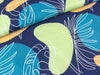 Viskoseleinen Lizzy Stilisierte Blätter hellgrün-ocker-blau auf Dunkelblau FS22