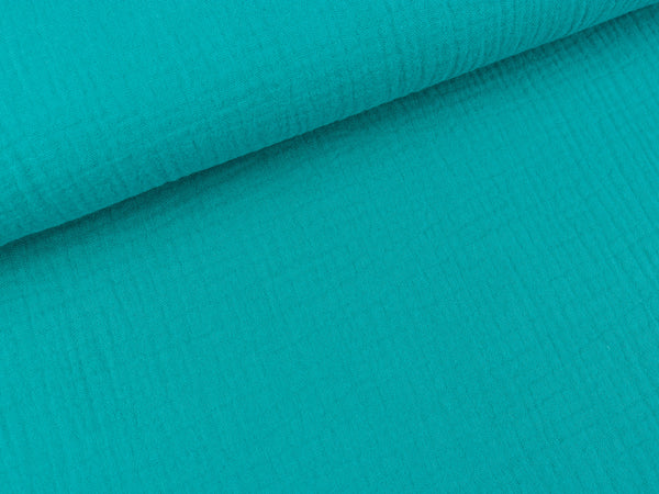 Baumwoll Double Gauze Jenke smaragd uni