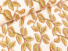 Viskoseleinen Washed Blätter bunt auf Ecru