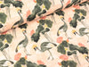 Rippjersey Mia Kronenkranich und Lotusblumen auf Apricot Watercolor Look