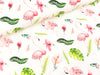 Rippjersey Mia Flamingos auf Weiß Watercolor Look
