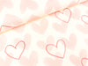 Baumwolljersey Graphic Bunny Herzen rosa auf Creme