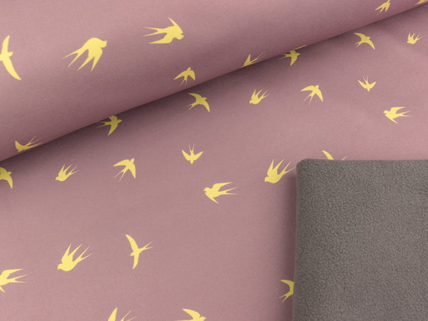 Softshell Fiete Schwalben vanille auf Altrosa FS22