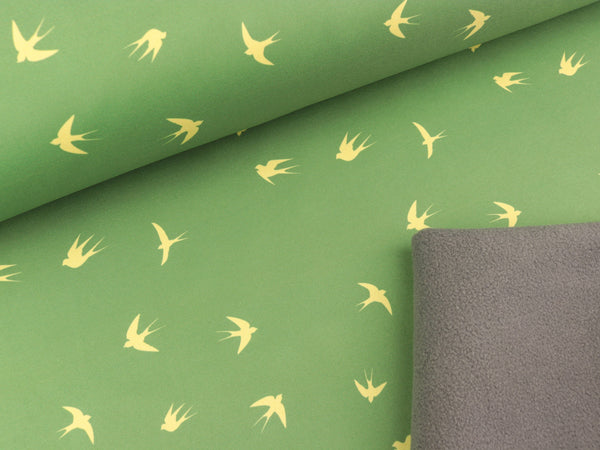 Softshell Fiete Schwalben vanille auf Erbsengrün FS22