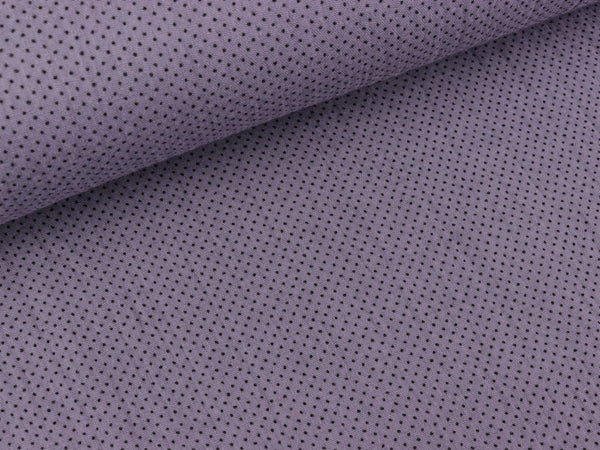 Baumwoll Musselin Double Gauze Bambino Pünktchen schwarz auf Purple