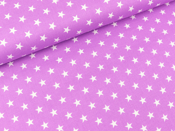 Baumwoll Webware Carrie Sterne weiß auf Helllila