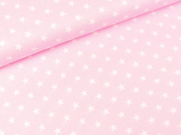 Baumwoll Webware Carrie Sterne weiß auf Hellrosa