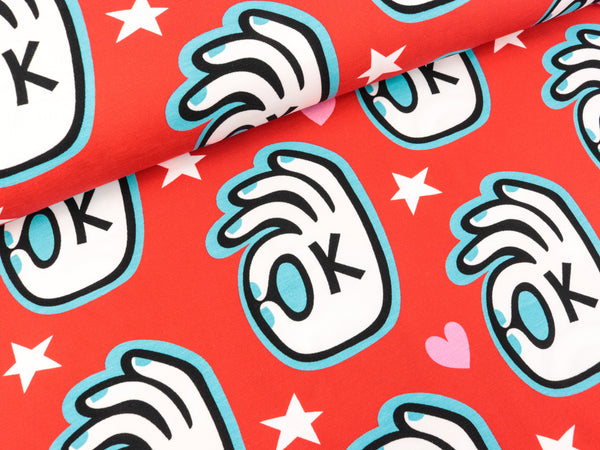 Hamburger Liebe Baumwolljersey Wonderland It's OK! flamme-bunt