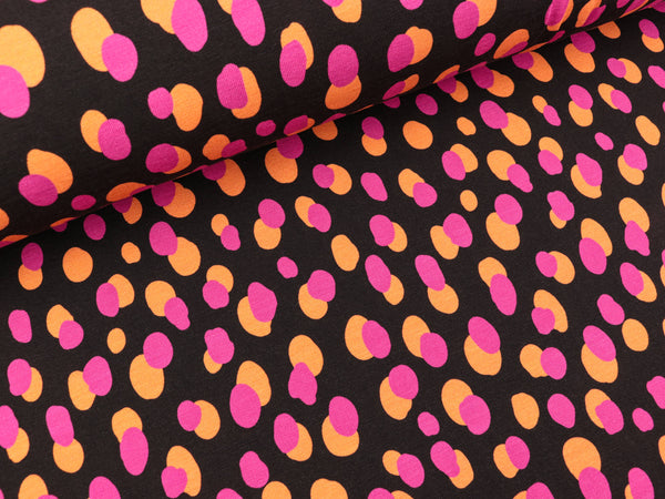 Hamburger Liebe Baumwolljersey Wonderland Sprinkles bunt auf Mokka