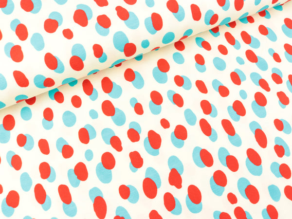 Hamburger Liebe Baumwolljersey Wonderland Sprinkles flamme-türkis auf Meringa