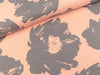 Baumwolljersey Veronika Große Blumen grau auf Apricot FS22