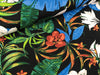 Viskosejersey Selina Tropical Flowers bunt auf Schwarz FS22