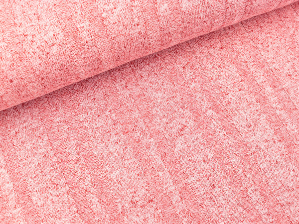 Leichter Strickstoff Melange Rib rot meliert