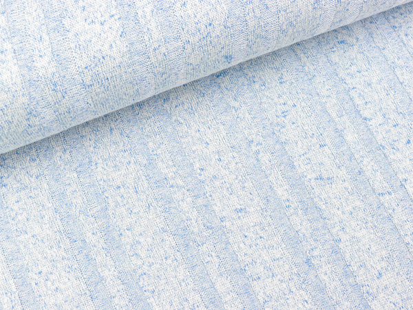 Leichter Strickstoff Melange Rib light blue meliert
