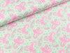 Javanaise Webware Kleines Paisleymuster pink-mint auf Weiß