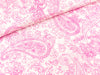 Javanaise Webware Großes Paisleymuster pink auf Weiß