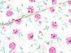 Javanaise Webware Blumenranken pink-mint auf Weiß