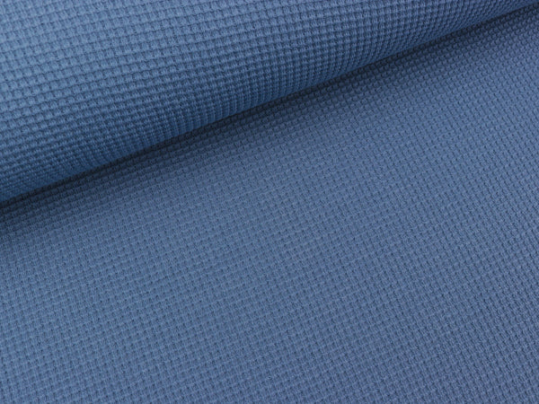 Sommer Waffeljersey Laura rauchblau uni
