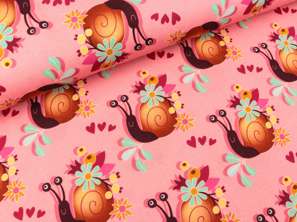 Hamburger Liebe Baumwoll Feinripp Kids Kollektion Sally and Friends Sally the Snail rosa scuro-bunt