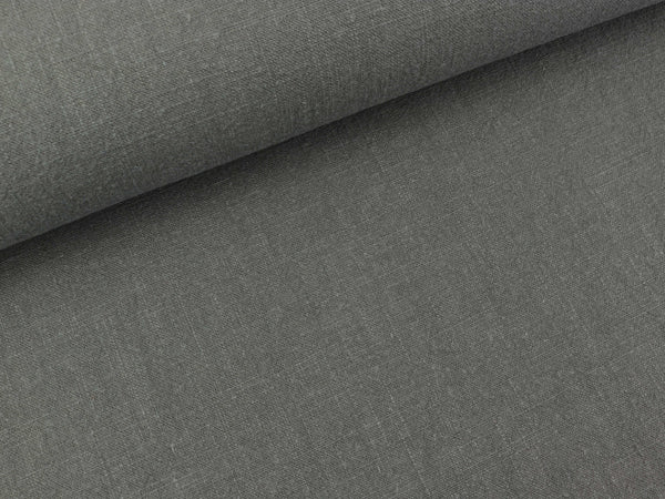 Leinenstoff Stonewashed Linnen anthra uni