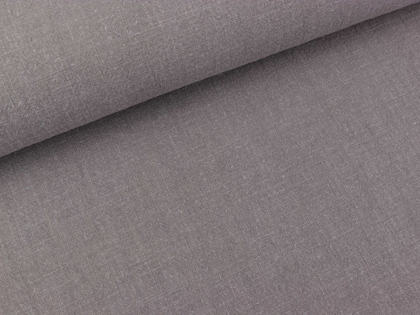 Leinenstoff Stonewashed Linnen dark grey uni