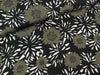 Viskose Webware Antonia Blumen khaki-weiß auf Schwarz