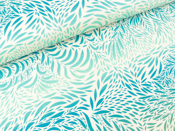 Baumwolljersey Breeze petrol-mint-grün auf Natur im Farbverlauf by Bienvenido Colorido