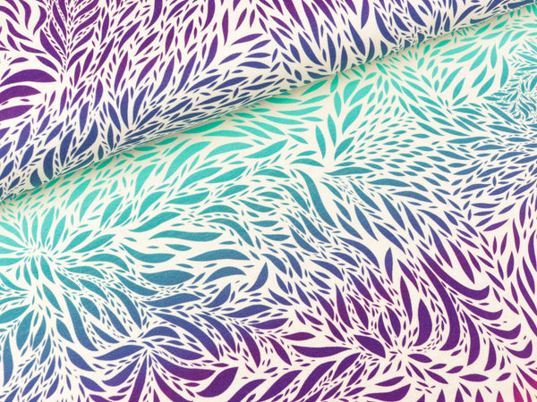 Baumwolljersey Breeze multicolor auf Natur im Farbverlauf by Bienvenido Colorido