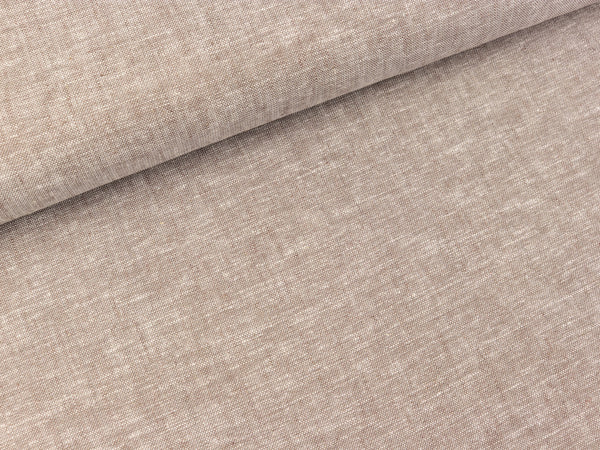 Leinen-Baumwollstoff mittelbraun meliert
