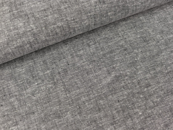 Leinen-Baumwollstoff dunkelgrau meliert