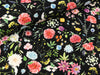 Viskose Webware Amalia Blumen bunt auf Schwarz