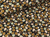 Viskose Twill Print Mix Dots braun-oliv-bunt auf Schwarz