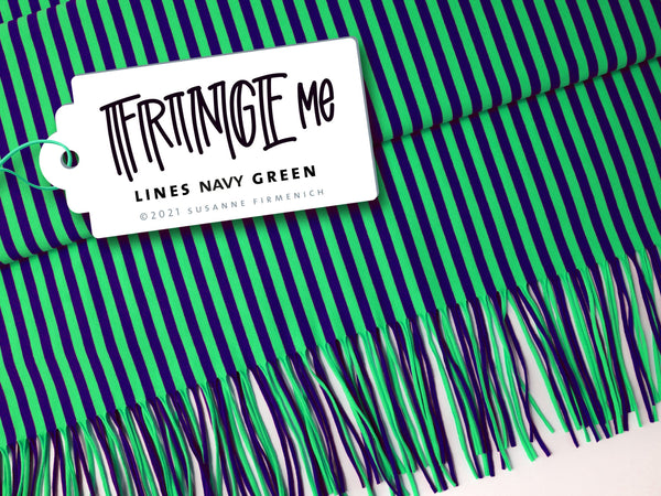 Hamburger Liebe Fringe Me Cotton Lines blue navy-verde erba