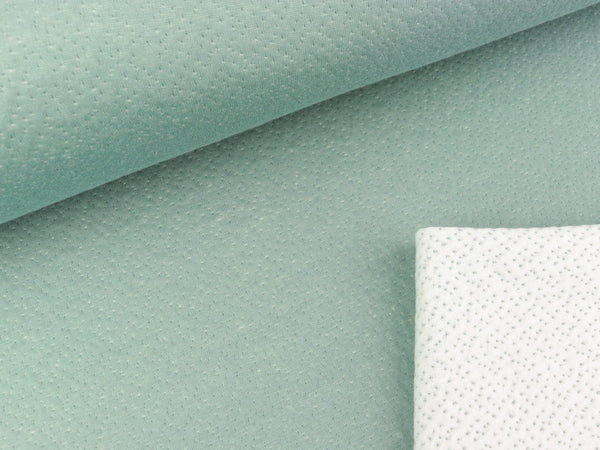 Doubleface Jersey Minipünktchen dusty mint-ecru