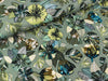 Viskose Twill Print Leaves bunt auf Dusty mint