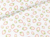 Baumwoll Webware Kim Erdbeeren bunt auf Weiß