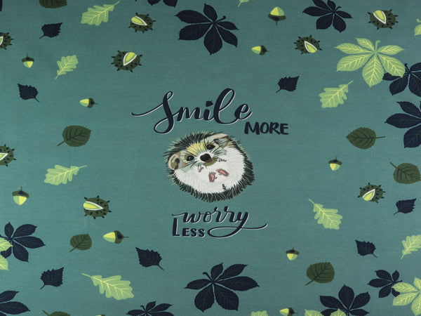 Baumwolljersey Hector Hoglet blaugrau by Bienvenido Colorido Panel 77cm