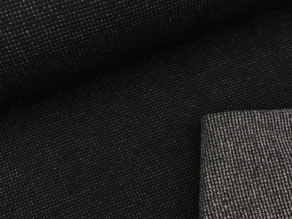 Doubleface Strickstoff Drogon Mouliné schwarz-hellgrau meliert