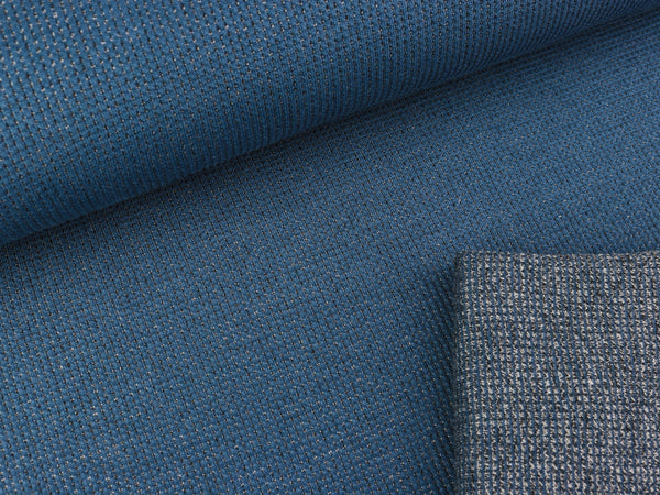 Doubleface Strickstoff Drogon Mouliné jeansblau-hellgrau meliert