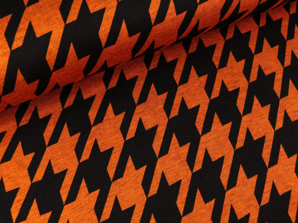 Jersey Pied-de-Poule Hahnentritt terracotta-schwarz