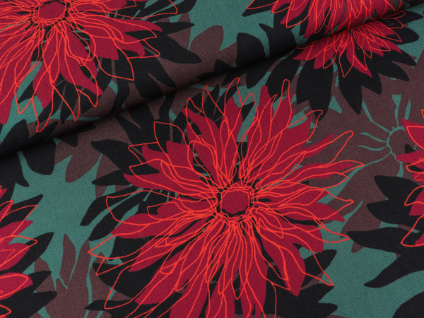 Viskose Webware Asteria smaragd-bunt by Thorsten Berger