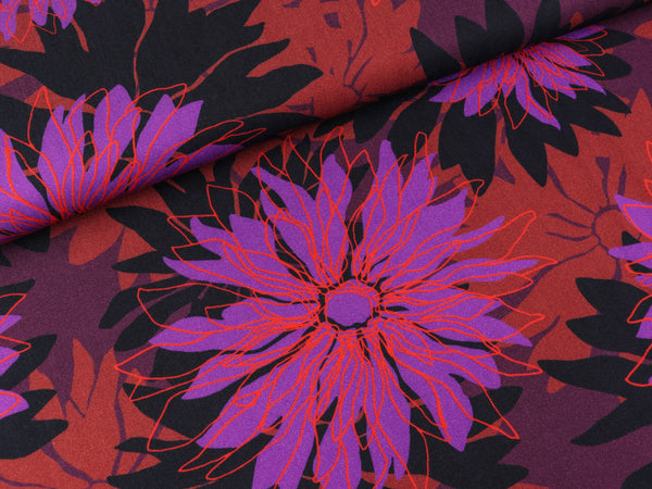 Viskose Webware Asteria bordeaux-bunt by Thorsten Berger