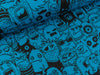 NANO Softshell Little Monsters schwarz auf Electric blue by Thorsten Berger