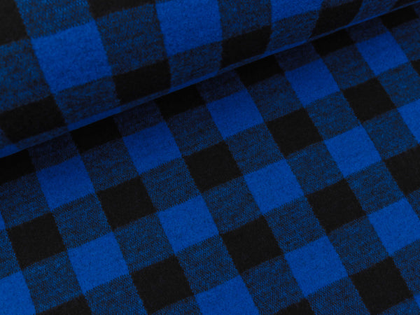Heavy Knit Karomuster royalblau-schwarz