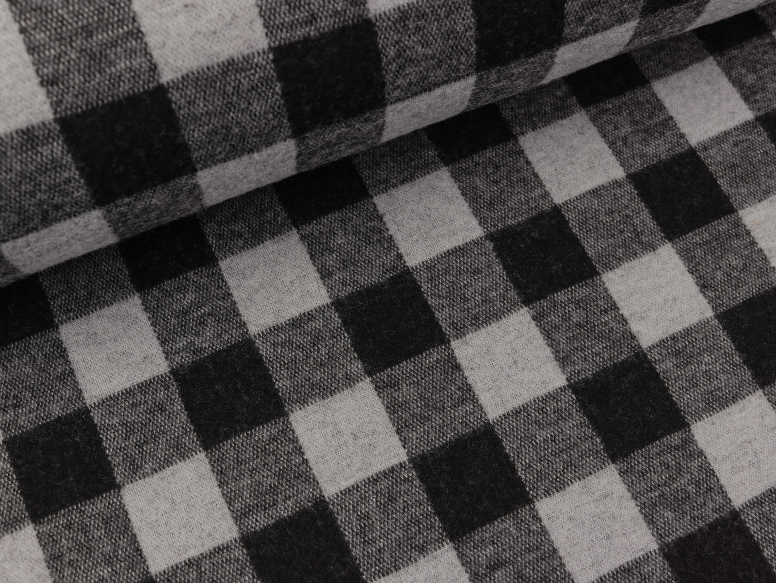 Heavy Knit Karomuster grau-schwarz
