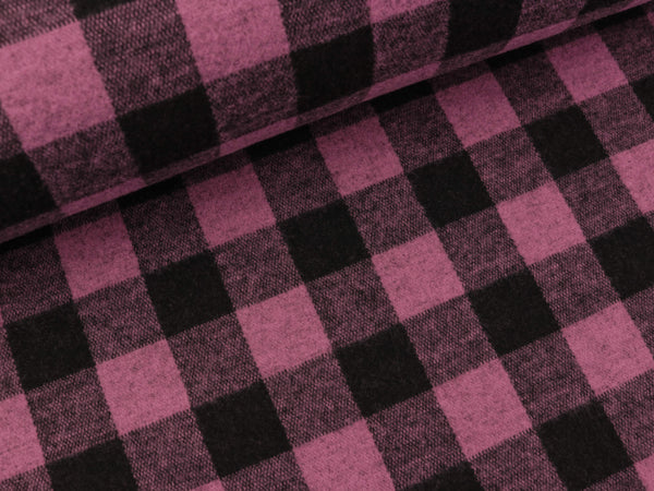Heavy Knit Karomuster lila-schwarz