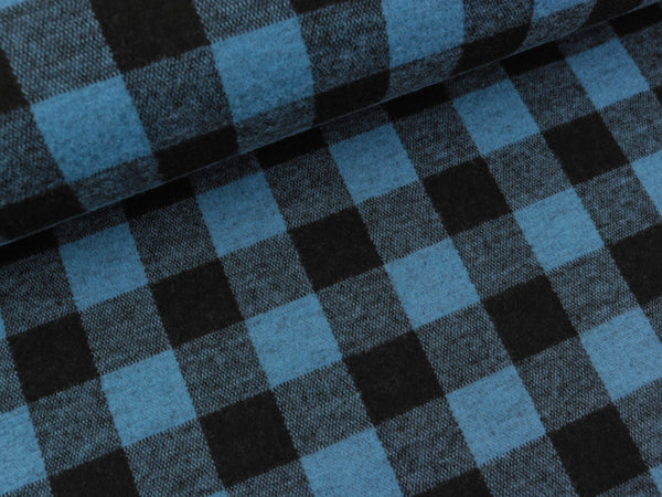 Heavy Knit Karomuster indigoblau-schwarz